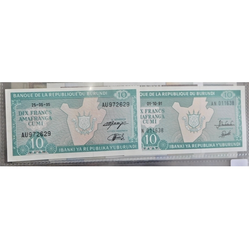 688 - Burundi 1977-2004-P27-P45 range of (10 notes)