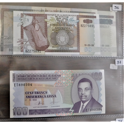 688 - Burundi 1977-2004-P27-P45 range of (10 notes)