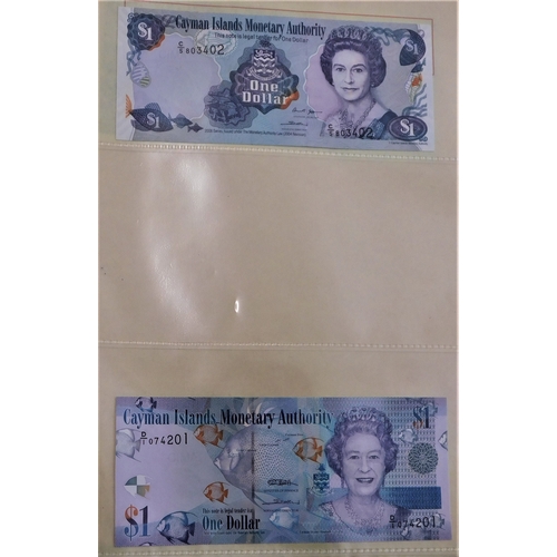 693 - Cayman Islands-A range QEII one dollar notes P1A,56,16,33and 38 GVF to AUNC (5)