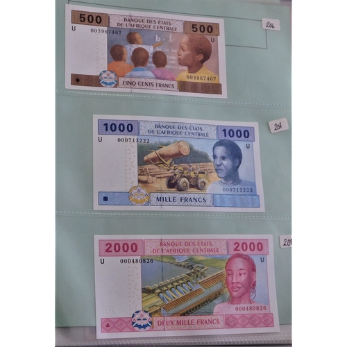 694 - Central African States 1986-P16 to P208 several AUNC (10)