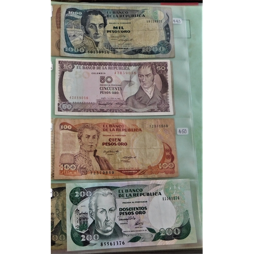 699a - Colombia 1927-2001-A range of (23 notes) used condition