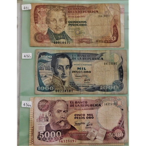 699a - Colombia 1927-2001-A range of (23 notes) used condition