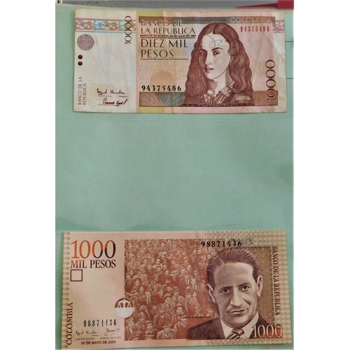 699a - Colombia 1927-2001-A range of (23 notes) used condition