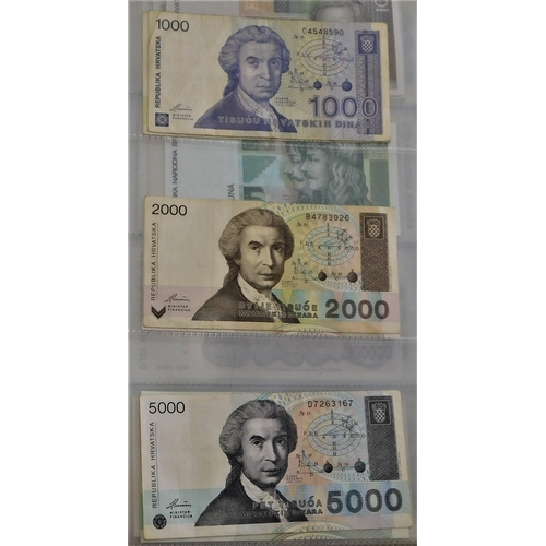 699g - Croatia 1991-1994- range of (32 notes) mostly AUNC, also few earlier, there in unused condition (24)