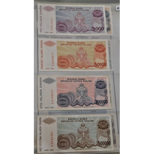 699g - Croatia 1991-1994- range of (32 notes) mostly AUNC, also few earlier, there in unused condition (24)