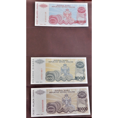 699g - Croatia 1991-1994- range of (32 notes) mostly AUNC, also few earlier, there in unused condition (24)