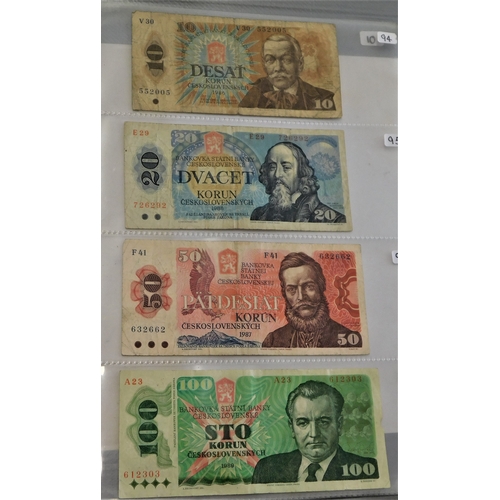 699k - Czechoslovakia-Small range of notes, mostly VF to EF (15)