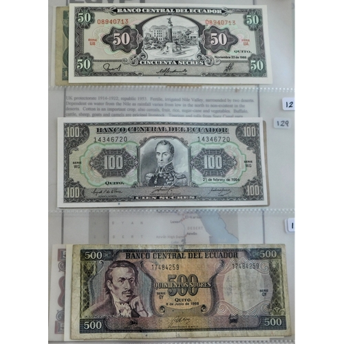 713 - Ecuador-A range of (15) notes from S251 to P130-P108-P130 VG to AUNC (15)