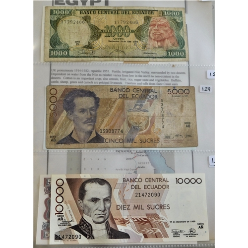 713 - Ecuador-A range of (15) notes from S251 to P130-P108-P130 VG to AUNC (15)