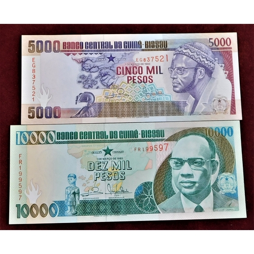 733 - Guinea-Bissau 1990-1993-Six notes, all AUNC