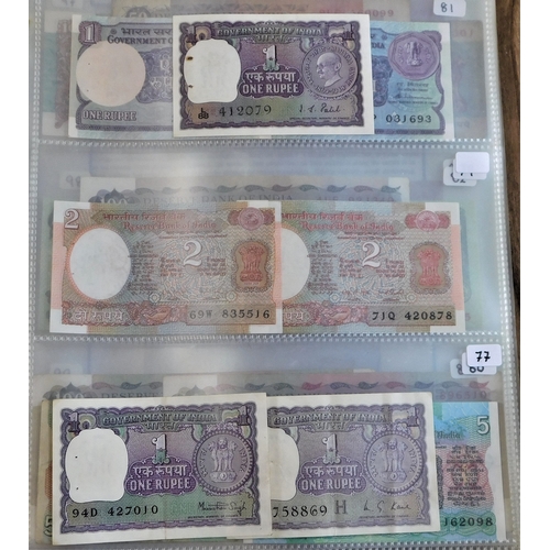 740 - India 1937-2006-Useful range up to 500 Rupees VF to EF, P18 to P99 (33)