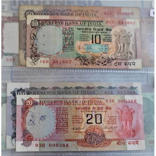 740 - India 1937-2006-Useful range up to 500 Rupees VF to EF, P18 to P99 (33)