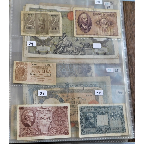 744 - Italy-Small collection with earlier notes in poor condition-later better, also range of Military not... 