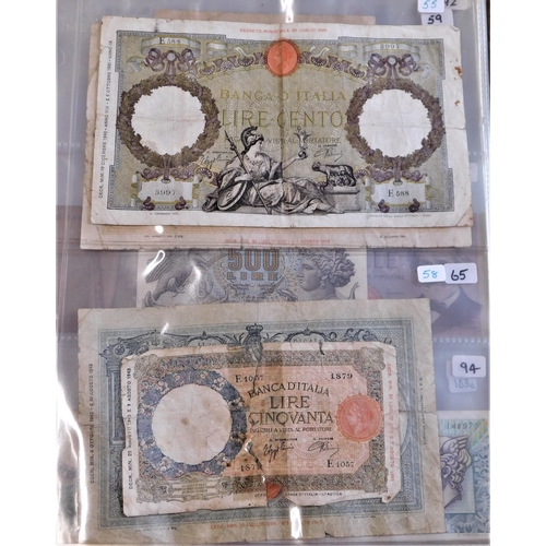 744 - Italy-Small collection with earlier notes in poor condition-later better, also range of Military not... 