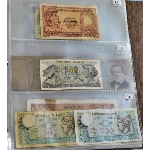 744 - Italy-Small collection with earlier notes in poor condition-later better, also range of Military not... 