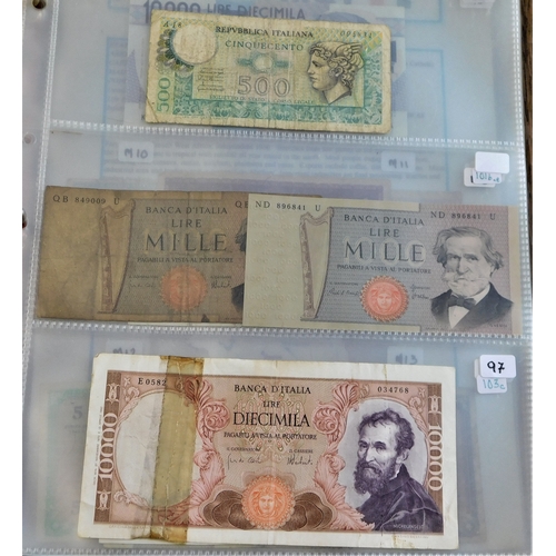 744 - Italy-Small collection with earlier notes in poor condition-later better, also range of Military not... 