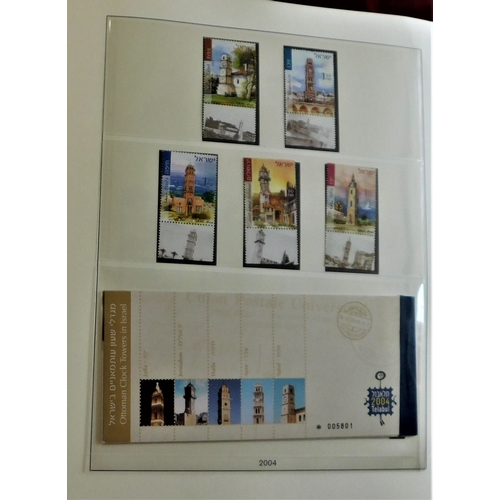 11 - Israel 2003-2010 - Lindner Hingeless album with nearly complete set of u/m stamps with tabs for the ... 