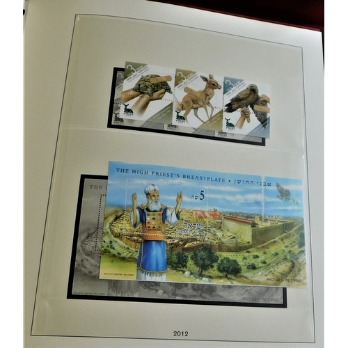 12 - Israel 2011-2012-Lindner Hingeless album containing a near complete set for the period with tabs and... 