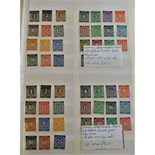 18 - Germany 1946-48-Allied Occupation Allied Zones GB,USA,USSR-u/m single, pairs, strips and blocks some... 