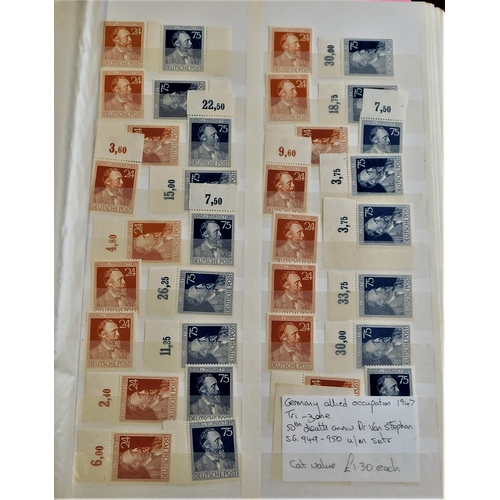 18 - Germany 1946-48-Allied Occupation Allied Zones GB,USA,USSR-u/m single, pairs, strips and blocks some... 