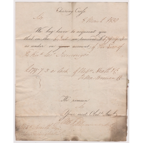 91 - Great Britain 1830-Postal History-E.L. dated 8 March 1830 Charing Cross posted within London-manuscr... 