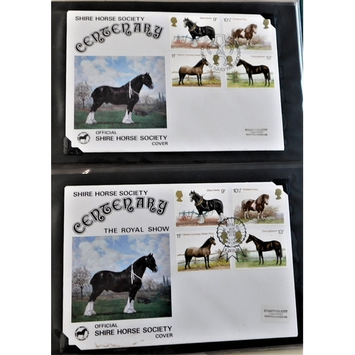 37 - GB FDCs 1978 Shire Horse Centenary Album with FDC etc (19)