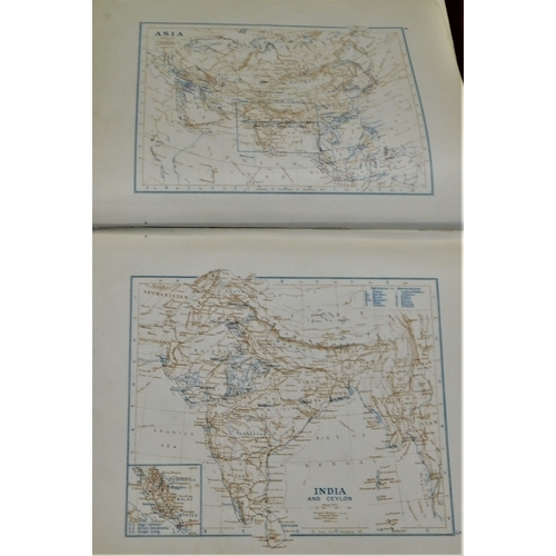 40 - Worldwide Old Time Triumph A-Z stamp album with map section containing used stamps