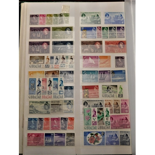 30 - Stamps-Commonwealth-mostly used in a half filled twenty page large stock book (100's)