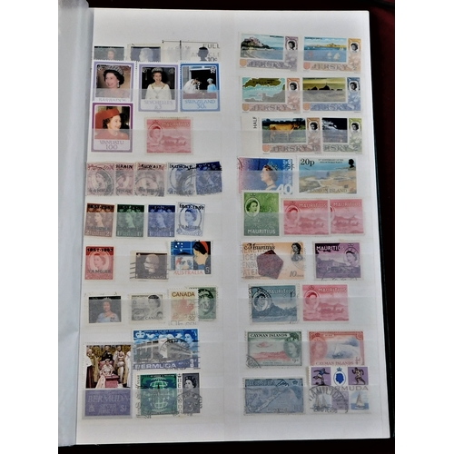 30 - Stamps-Commonwealth-mostly used in a half filled twenty page large stock book (100's)