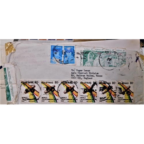 47 - Airmail Agrochemical Correspondence (envelopes) worldwide to UK from India, Taiwan, Iran, Thailand, ... 