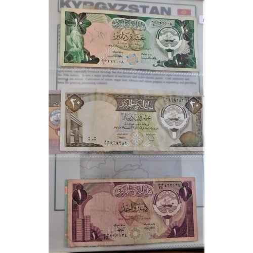 760 - Kuwait 1960-1994-Collection of (14 notes) VG-VF also 2001 liberation Dinar PC2 and PC1 both UNC