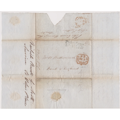 121 - Great Britain 1844-Postal History-E.L. posted within London dated 3 Feb 1844-posted from British Ban... 