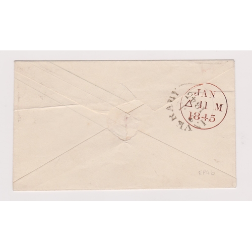 122 - Great Britain 1845-Prepaid Michel U3Bb envelope posted to Edinburgh 1d pink postal rate cancelled wi... 