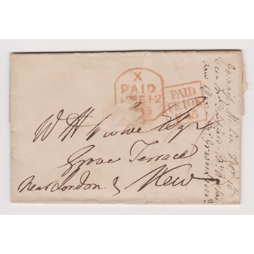 123 - Great Britain 1845-Postal History-E.L. dated Dublin Feb 10 1847 posted to Kew Near London red Square... 