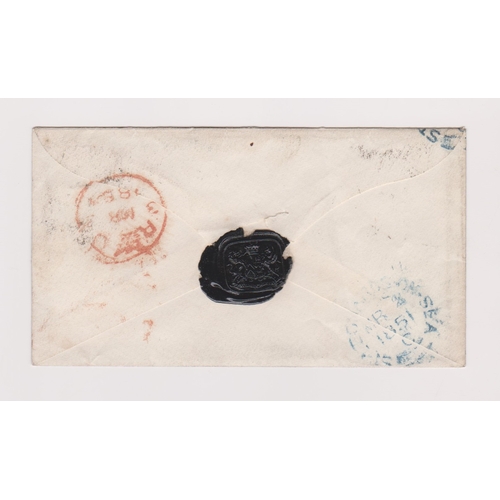 138 - Great Britain 1851 - Envelope posted to London SG8 1d red cancelled with numeral town strike. Partia... 