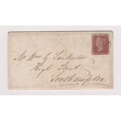 143 - Great Britain 1856 - Stained envelope posted to Southampton with contents dated June 9th 1856 Fareha... 