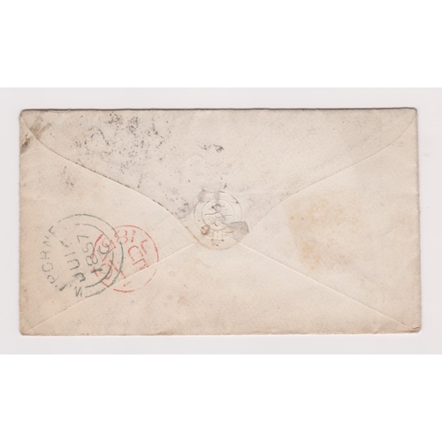 145 - Great Britain 1857 - Envelope posted to Wimborne SG17 1d red cancelled Ju/15/1857 with Manchester du... 