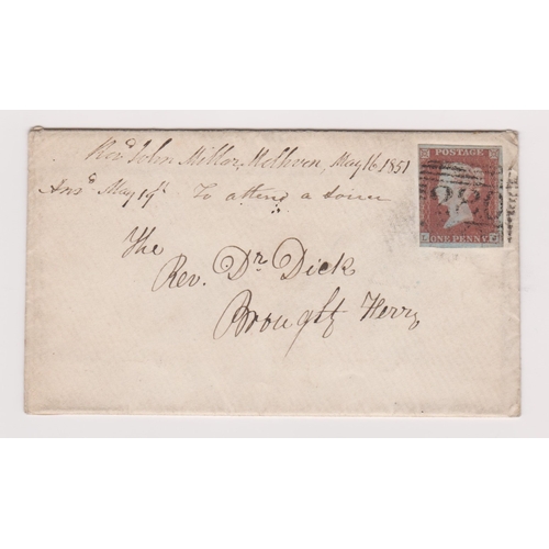 148 - Great Britain 1861 - Envelope posted to Broughty Ferry cancelled with Perth 280 town cancel on SG8 1... 