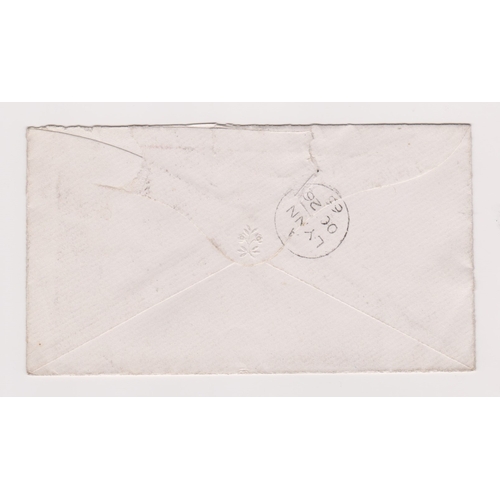 150 - Great Britain 1866 - Envelope cancelled Oct 25 1866 with Yarmouth Norfolk duplex cancel on SG29 1d r... 