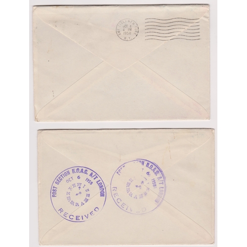 245 - Great Britain 1958-Pair of B.O.A.C 1st flight covers issued for the Comet 4 Jet Liner 1st Flight Lon... 