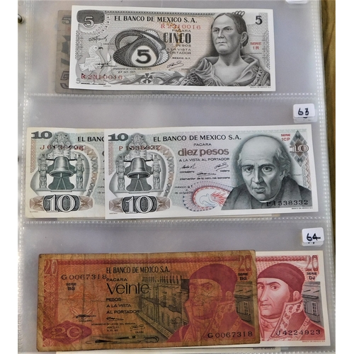 770 - Mexico 1925-2000-A collection of (31 notes) values to 10,000 pesos,VG to AUNC includes 150 pesos (P5... 