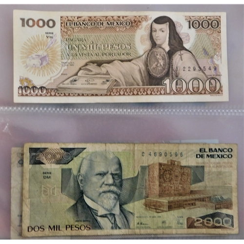 770 - Mexico 1925-2000-A collection of (31 notes) values to 10,000 pesos,VG to AUNC includes 150 pesos (P5... 