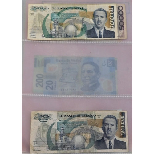 770 - Mexico 1925-2000-A collection of (31 notes) values to 10,000 pesos,VG to AUNC includes 150 pesos (P5... 