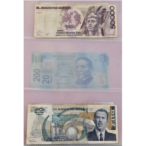 770 - Mexico 1925-2000-A collection of (31 notes) values to 10,000 pesos,VG to AUNC includes 150 pesos (P5... 