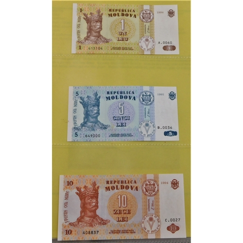 771 - Moldova-A range of five modern notes-AUNC