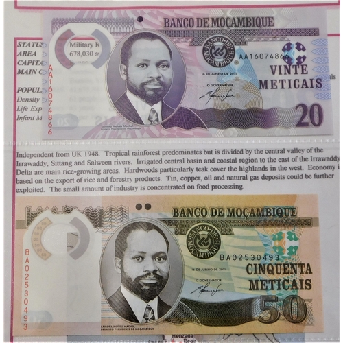 774 - Mozambique 1976-2006-Range of (15 notes) P139 AUNC 100,000 Meticais, AUNC-(15)