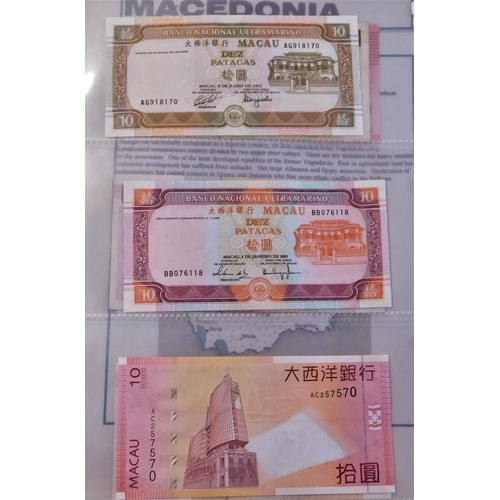 776 - Macao 1963-2002-Small range (8) includes P65-101a BUNC