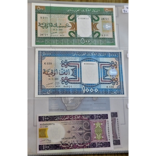 789 - Mauritania 1974-2004-10 values to 1000 ouguiya-all AUNC