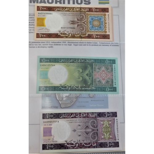 789 - Mauritania 1974-2004-10 values to 1000 ouguiya-all AUNC