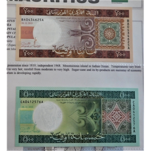 789 - Mauritania 1974-2004-10 values to 1000 ouguiya-all AUNC